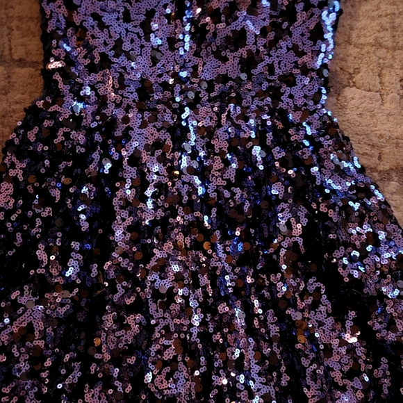 Royal Blue Sequined Strapless Formal Dress - Picture 13 of 14